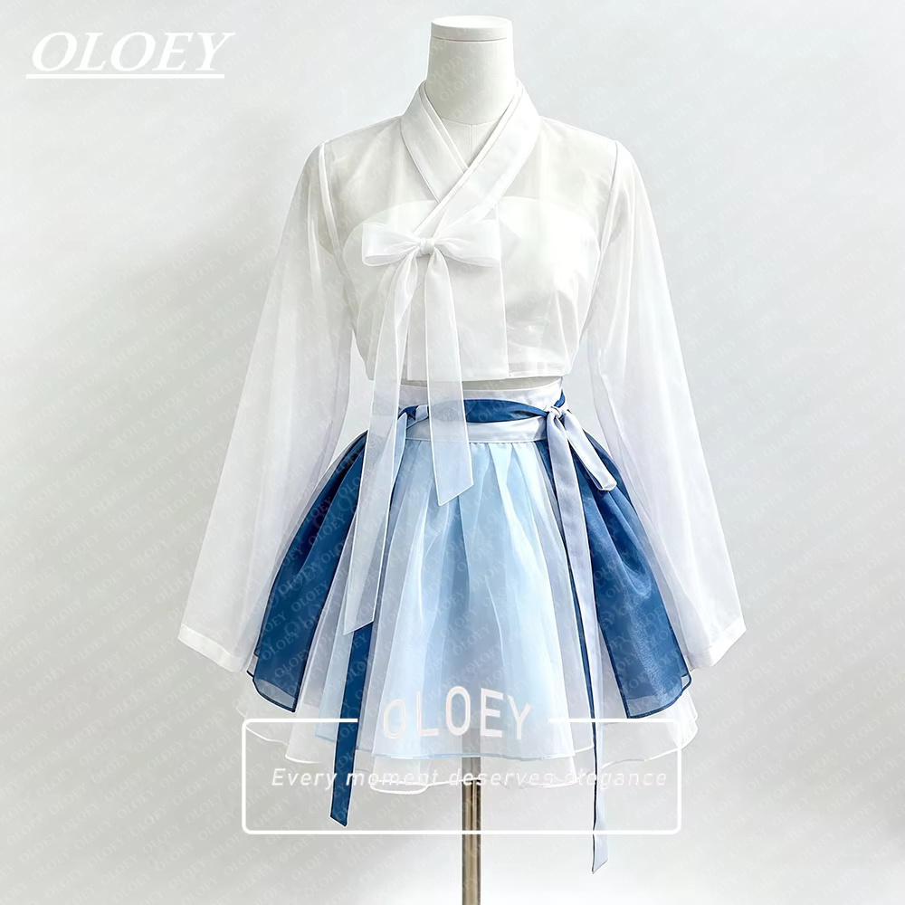 Modern Korean Lifestyle - OLOEY Modern Short Concert Hanbok Contrast